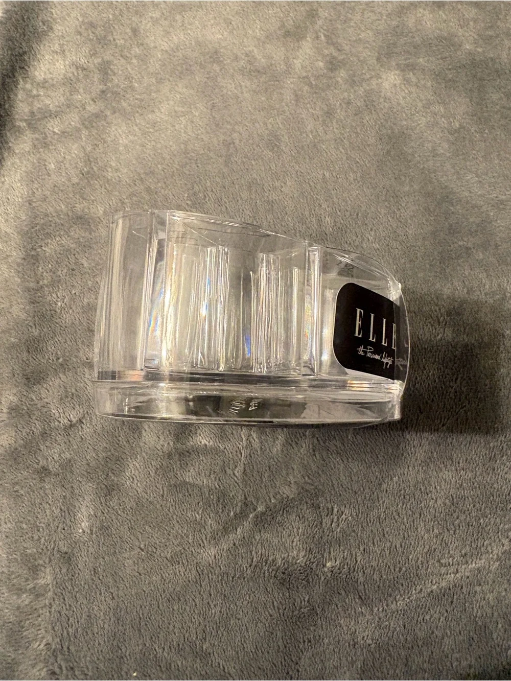 ELLE Clear Heart-Shaped Cosmetic Organizer in Transparent and Black Accents